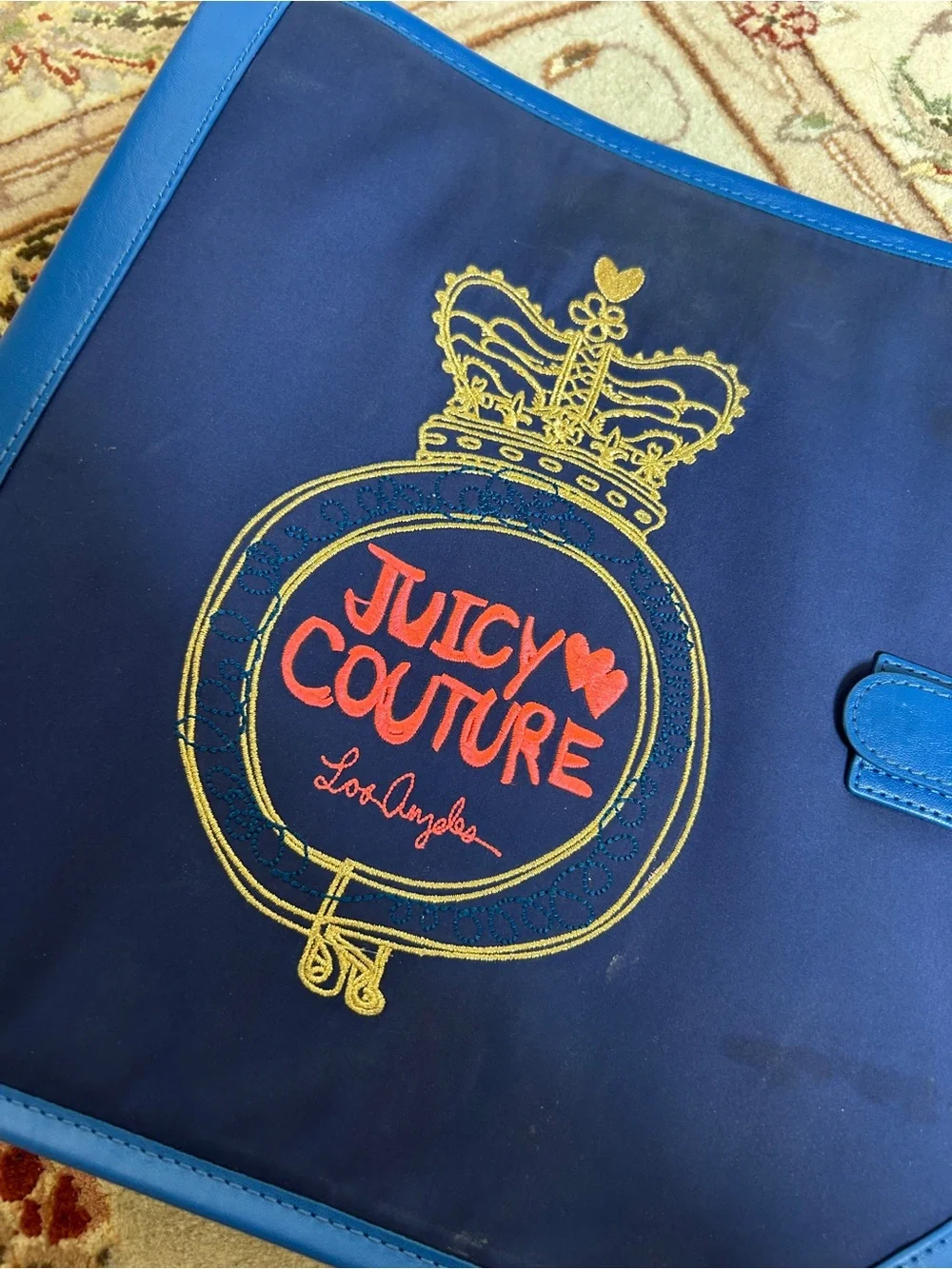Juicy Couture Royal Blue and Pink Zip Binder